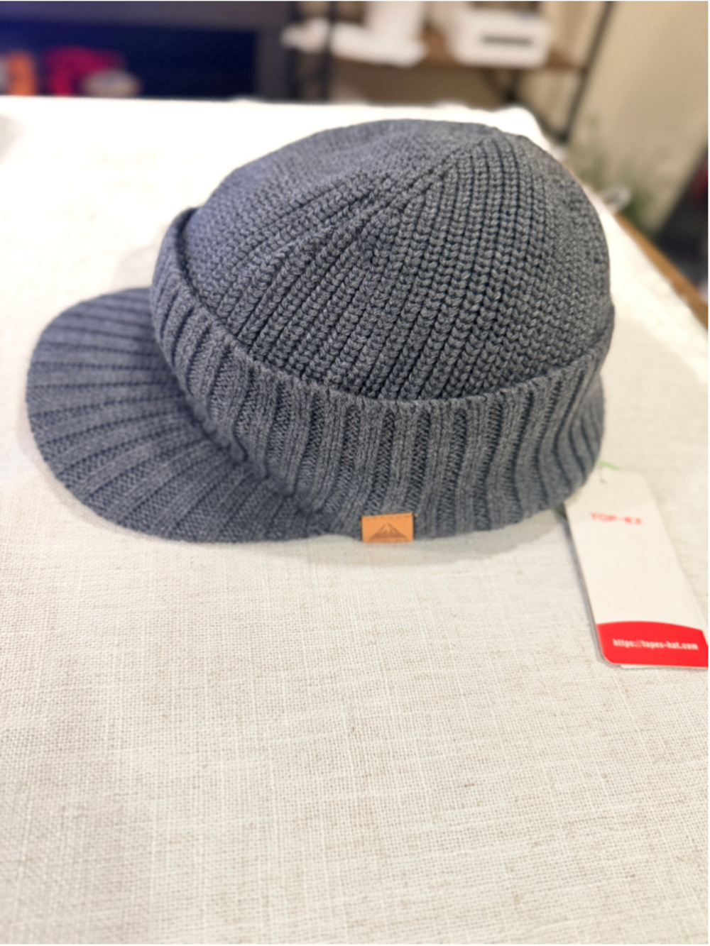 TOP-EX Merino Wool Waterproof Visor Beanie Hat Brim Dark Grey XL/XXL NWT